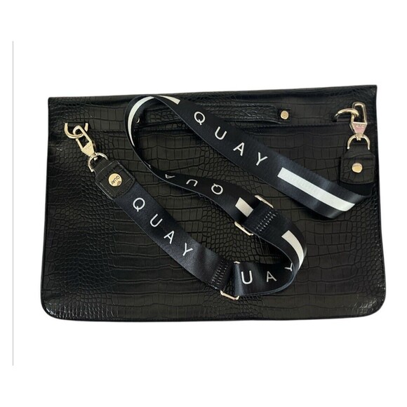 Quay‎ Australia Black Laptop Bag With Strap NWOT - Picture 12 of 13